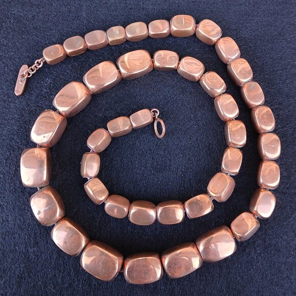 Vintage Jewelry - Vintage 1970's Chunky Copper Bead Necklace